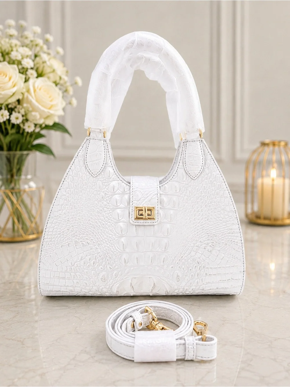 NWT Brahmin Adrian in Sea Salt White Satchel